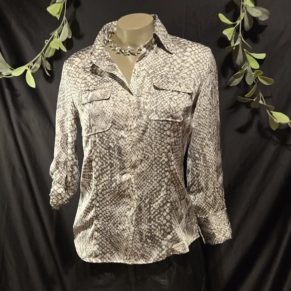 New York Company Tops New York Co Gray White Snake Print - Main Image